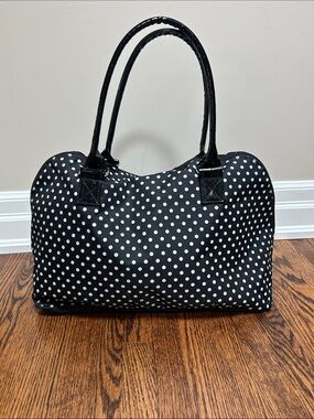 Black Polka Dot Satchel Handbag